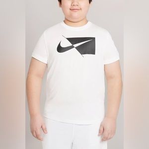 White Nike Boys Athletic Dri-Fit Shirt Sz M